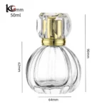 Empty Perfume Bottle 50ml, Clear Glass Atomizer with Locking Cap, 15-thread Press Spray Refillable Bottle for Travel, Fragrance Decanting, Essential Oils - Image 3