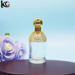 Metal Round High Grade Glass Perfume Bottle 100ml Kuulee Glass