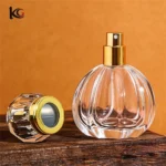 Empty Perfume Bottle 50ml, Clear Glass Atomizer with Locking Cap, 15-thread Press Spray Refillable Bottle for Travel, Fragrance Decanting, Essential Oils - Image 2