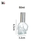 Skull Head Perfume Bottle 50ml, Refillable Glass Atomizer with Pump Spray - Gothic Cosmetic Jar for Fragrance, Lotion, Decanting - Image 5