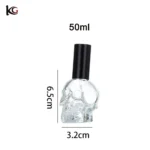 Skull Head Perfume Bottle 50ml, Refillable Glass Atomizer with Pump Spray - Gothic Cosmetic Jar for Fragrance, Lotion, Decanting - Image 4