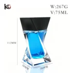 75ml Elegant Glass Perfume Bottle with Cap, Unique Design Refillable Atomizer for Fragrance & Cosmetics - Empty Decanter Bottle - Image 3