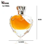Wholesale 50ml Glass Heart Perfume Bottles No Leakage with silver cap and Spray - Image 2