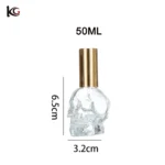 Skull Head Perfume Bottle 50ml, Refillable Glass Atomizer with Pump Spray - Gothic Cosmetic Jar for Fragrance, Lotion, Decanting - Image 6