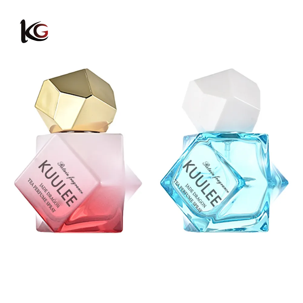 Perfume bottle- (7) Unique Shape Perfume Bottle 50ml, Glass Refillable Atomizer with Pump Spray - Premium Empty Perfume Decanter, Luxury Cosmetic Bottle In Stock - Image 1