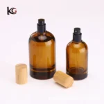 Wholesale Round 30ml 50ml 100ml Amber Perfume Bottle with cap and spray - Image 2