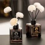 Empty Reed Diffuser Bottle, Square Amber Glass - Flameless Aroma Diffuser Vessel, High-Quality Home Decor Refillable Bottle