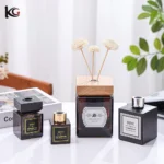 Empty Reed Diffuser Bottle, Square Amber Glass - Flameless Aroma Diffuser Vessel, High-Quality Home Decor Refillable Bottle - Image 3