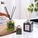 Empty Reed Diffuser Bottle, Square Amber Glass - Flameless Aroma Diffuser Vessel, High-Quality Home Decor Refillable Bottle - Image 5