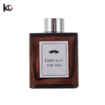 Empty Reed Diffuser Bottle, Square Amber Glass - Flameless Aroma Diffuser Vessel, High-Quality Home Decor Refillable Bottle - Image 8