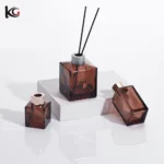 Empty Reed Diffuser Bottle, Square Amber Glass - Flameless Aroma Diffuser Vessel, High-Quality Home Decor Refillable Bottle - Image 9