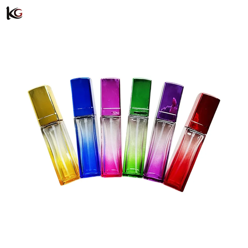 1000- (17) Refillable 20ml Square Bottle Travel Perfume Bottles Colorful Glass Wholesale on line - Image 1