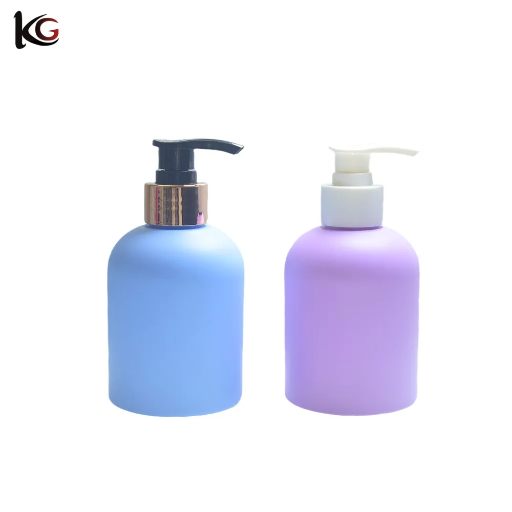 DSC_0001_副本 PET Shampoo Bottle Customized Logo Color Frosted Cylinder Shampoo Conditioner Lotion Pump Bottle 250ml - Image 1