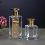 6-Sided Crystal Glass Perfume Bottle - Crimp Geometric Luxury Perfume Container with Premium Sprayer for Elegant Brand Packaging