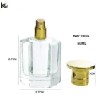 6-Sided Crystal Glass Perfume Bottle - Crimp Geometric Luxury Perfume Container with Premium Sprayer for Elegant Brand Packaging - Image 5