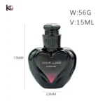 15ml Heart-Shaped Glass Perfume Bottle-Refillable Empty Bottle with Custom Label Printing & Black Press-Type Sprayer for Branding and Essential Oils - Image 8