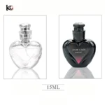 15ml Heart-Shaped Glass Perfume Bottle-Refillable Empty Bottle with Custom Label Printing & Black Press-Type Sprayer for Branding and Essential Oils - Image 7